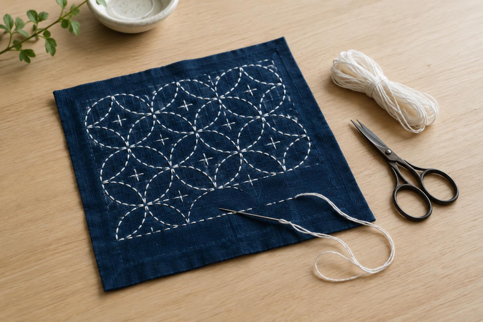 Sashiko for Beginners: Tools, Running Stitches and Simple Patterns